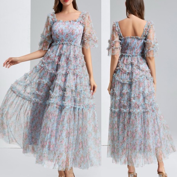 Beulah Dresses & Skirts - Beulah Style Floral Tulle Maxi Dress
